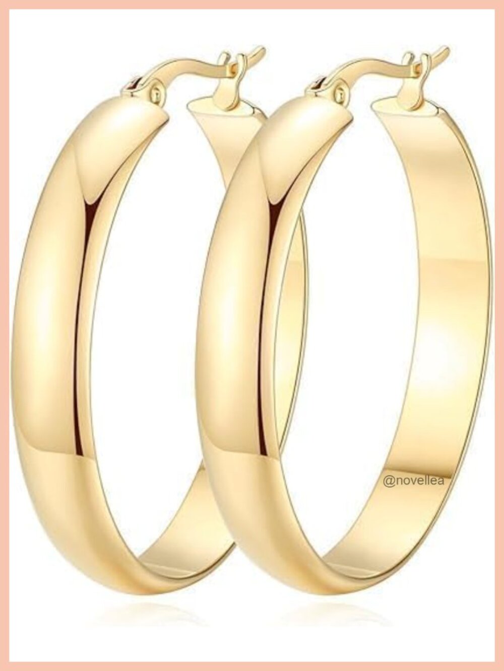 14K Gold Plated Square-Edge Hoop Earrings for Women Anti-Tarnish